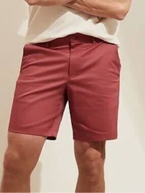 Banana Republic Men's 7" Aiden Shorts in Velvet Rose Red Pink Core Tenp 33 NWT